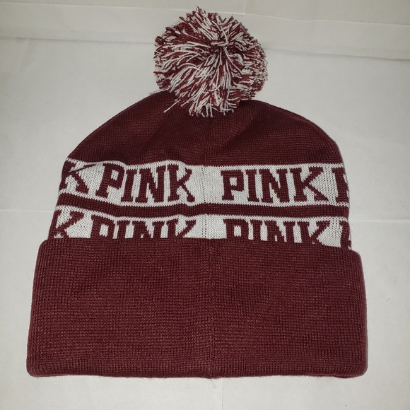 Pink VS, Beanie with pom pom. "New" - Picture 1 of 6
